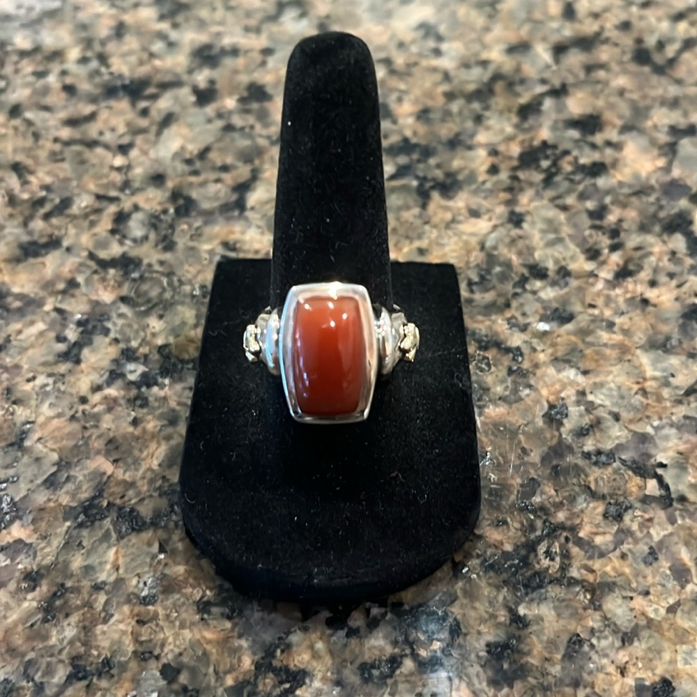 Ann King 18K Gold & Sterling Silver Carnelian Ring